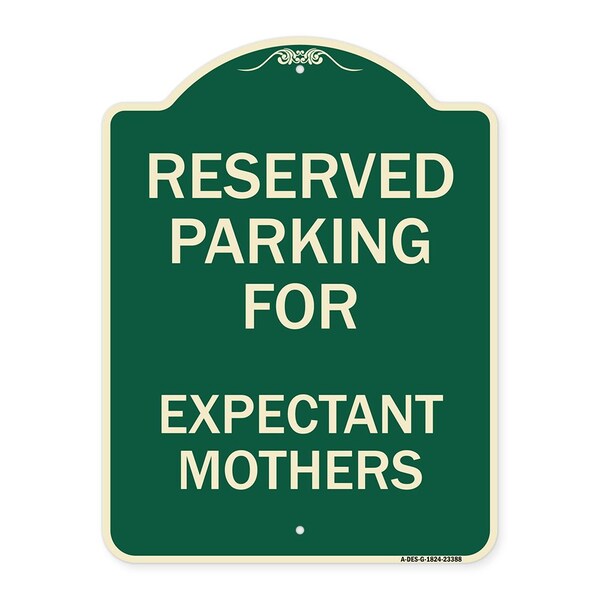 Parking Reserved for Expectant Mothers Heavy-Gauge Aluminum Sign, 18" L, 24" H, G-1824-23388